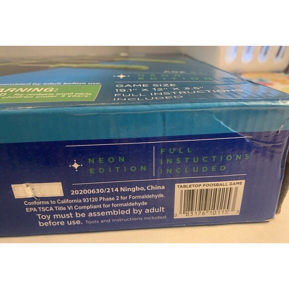 Neon Wooden Tabletop Foosball Game Soccer Gift Novelty Fun Game Collectible - Picture 5 of 5